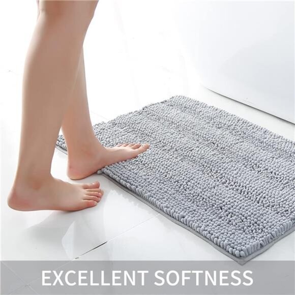 Bath Mats for Bathroom,Thick Soft Chenille Floor Mats Non Slip Shower Mats - Picture 6 of 7